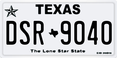 TX license plate DSR9040
