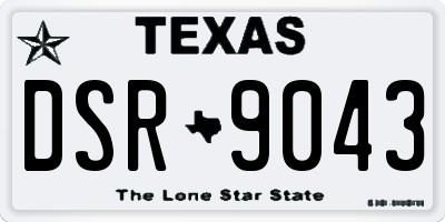 TX license plate DSR9043
