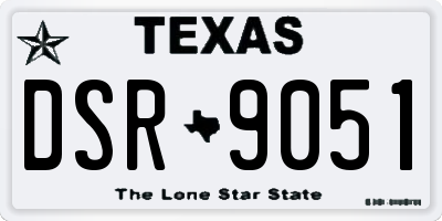 TX license plate DSR9051