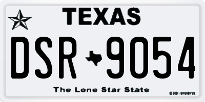 TX license plate DSR9054