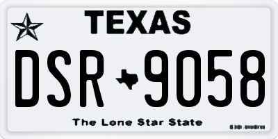 TX license plate DSR9058