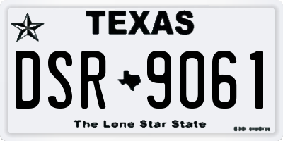 TX license plate DSR9061