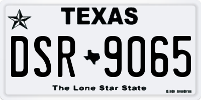 TX license plate DSR9065