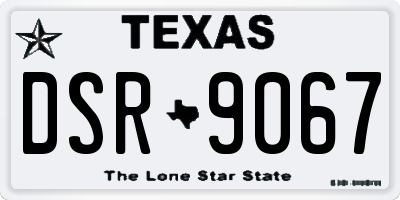 TX license plate DSR9067