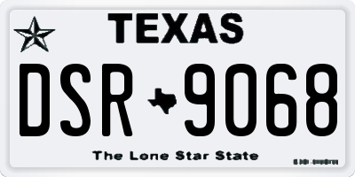TX license plate DSR9068