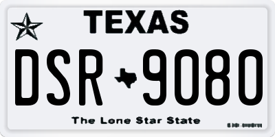 TX license plate DSR9080