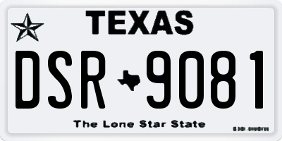 TX license plate DSR9081