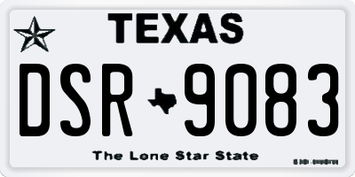 TX license plate DSR9083