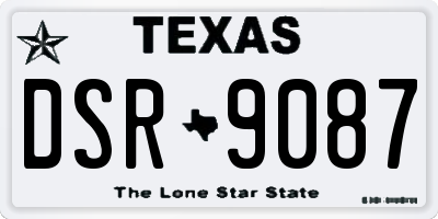 TX license plate DSR9087