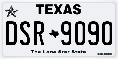 TX license plate DSR9090