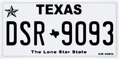 TX license plate DSR9093