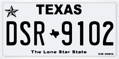 TX license plate DSR9102