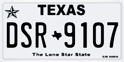 TX license plate DSR9107