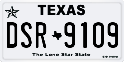 TX license plate DSR9109