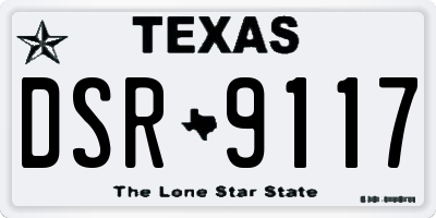 TX license plate DSR9117