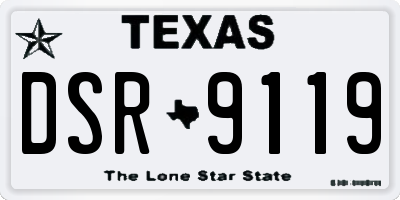 TX license plate DSR9119