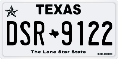 TX license plate DSR9122