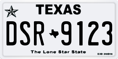 TX license plate DSR9123
