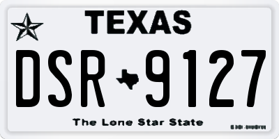 TX license plate DSR9127
