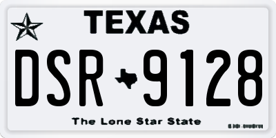 TX license plate DSR9128