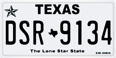 TX license plate DSR9134