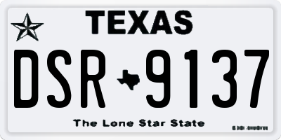 TX license plate DSR9137