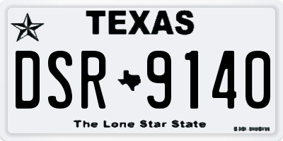 TX license plate DSR9140
