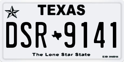 TX license plate DSR9141