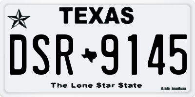 TX license plate DSR9145