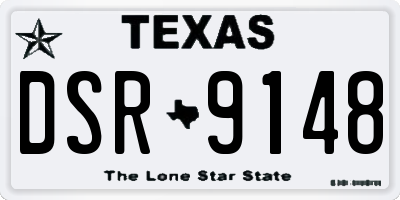 TX license plate DSR9148
