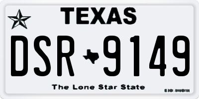 TX license plate DSR9149