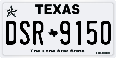 TX license plate DSR9150
