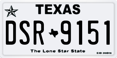 TX license plate DSR9151