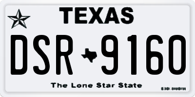 TX license plate DSR9160