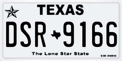 TX license plate DSR9166