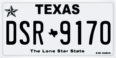 TX license plate DSR9170