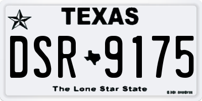 TX license plate DSR9175