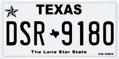 TX license plate DSR9180