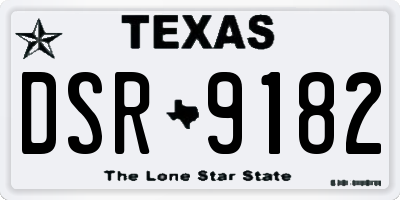 TX license plate DSR9182
