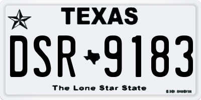 TX license plate DSR9183