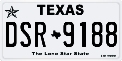 TX license plate DSR9188