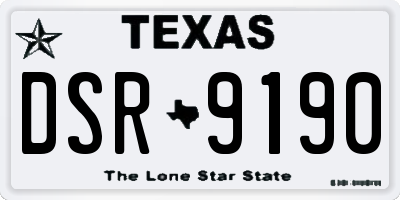 TX license plate DSR9190