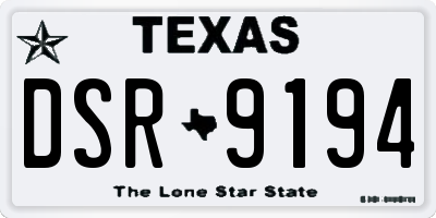 TX license plate DSR9194
