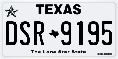 TX license plate DSR9195