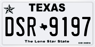 TX license plate DSR9197