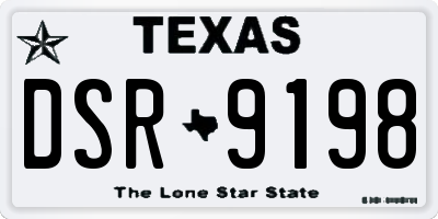 TX license plate DSR9198