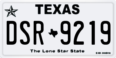 TX license plate DSR9219