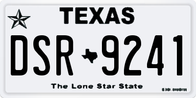 TX license plate DSR9241