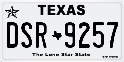 TX license plate DSR9257