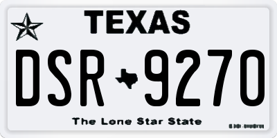 TX license plate DSR9270